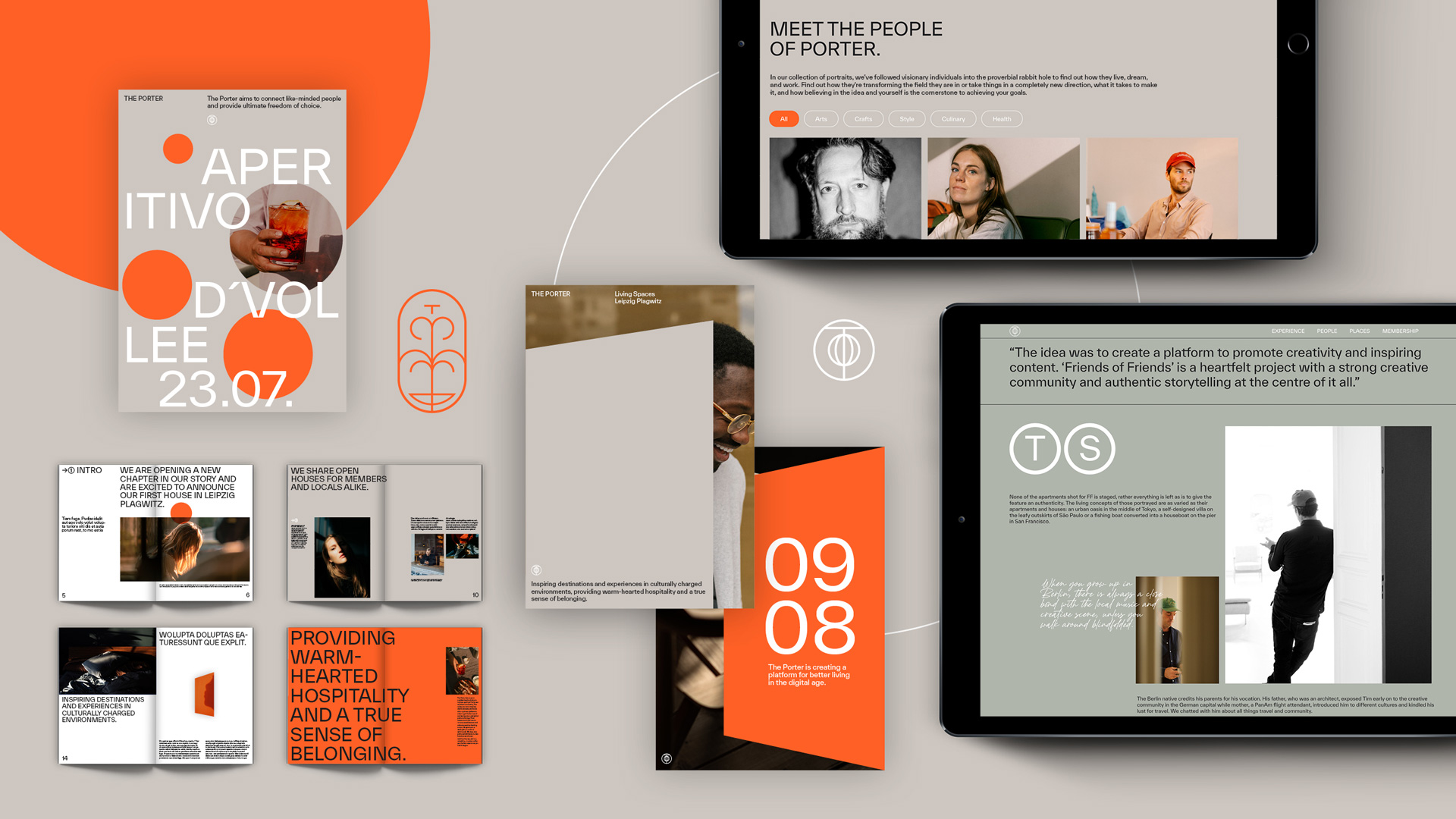 Entwicklung des neuen Branddesigns der Hospitality Marke Studio Pona für The Porter